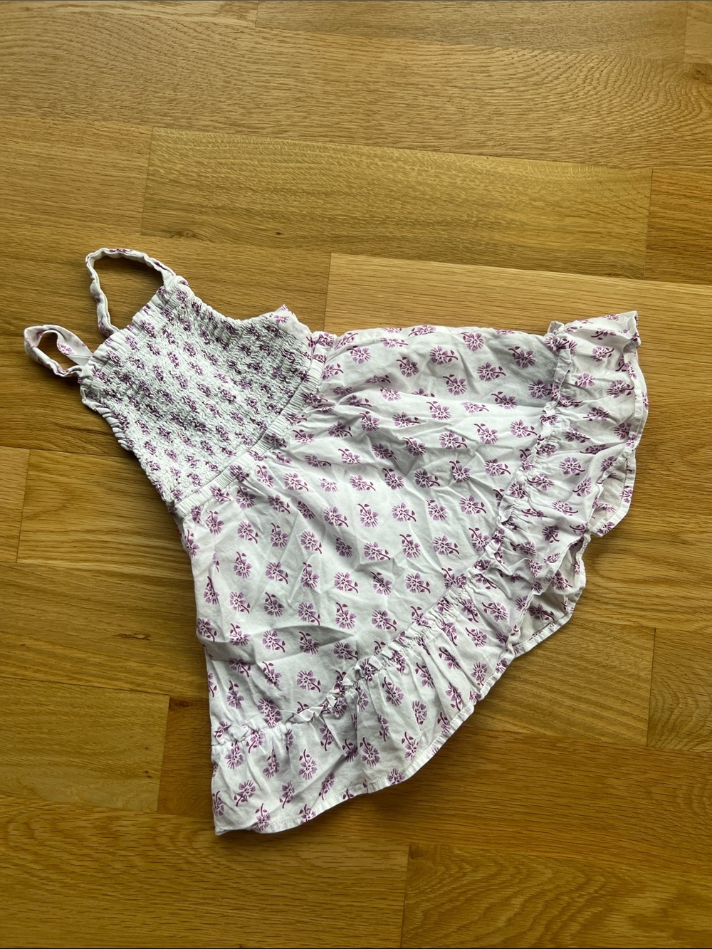 Crewcuts White Sundress with Purple Floral Print